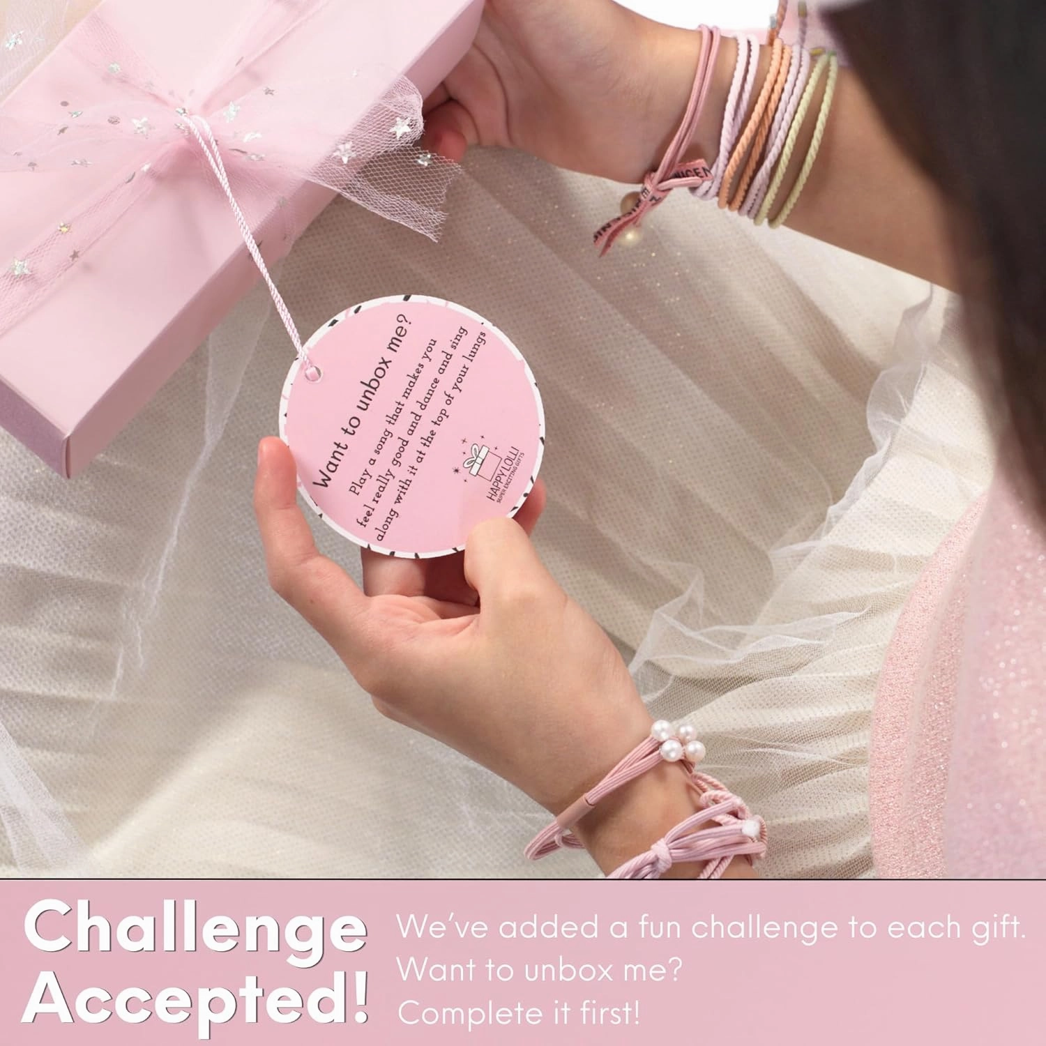 HAPPY LOLLI Gift Basket for Tween & Teen Girls – 8 Trendy Gifts with Tasks & Empowering Cards – Great for Birthdays.