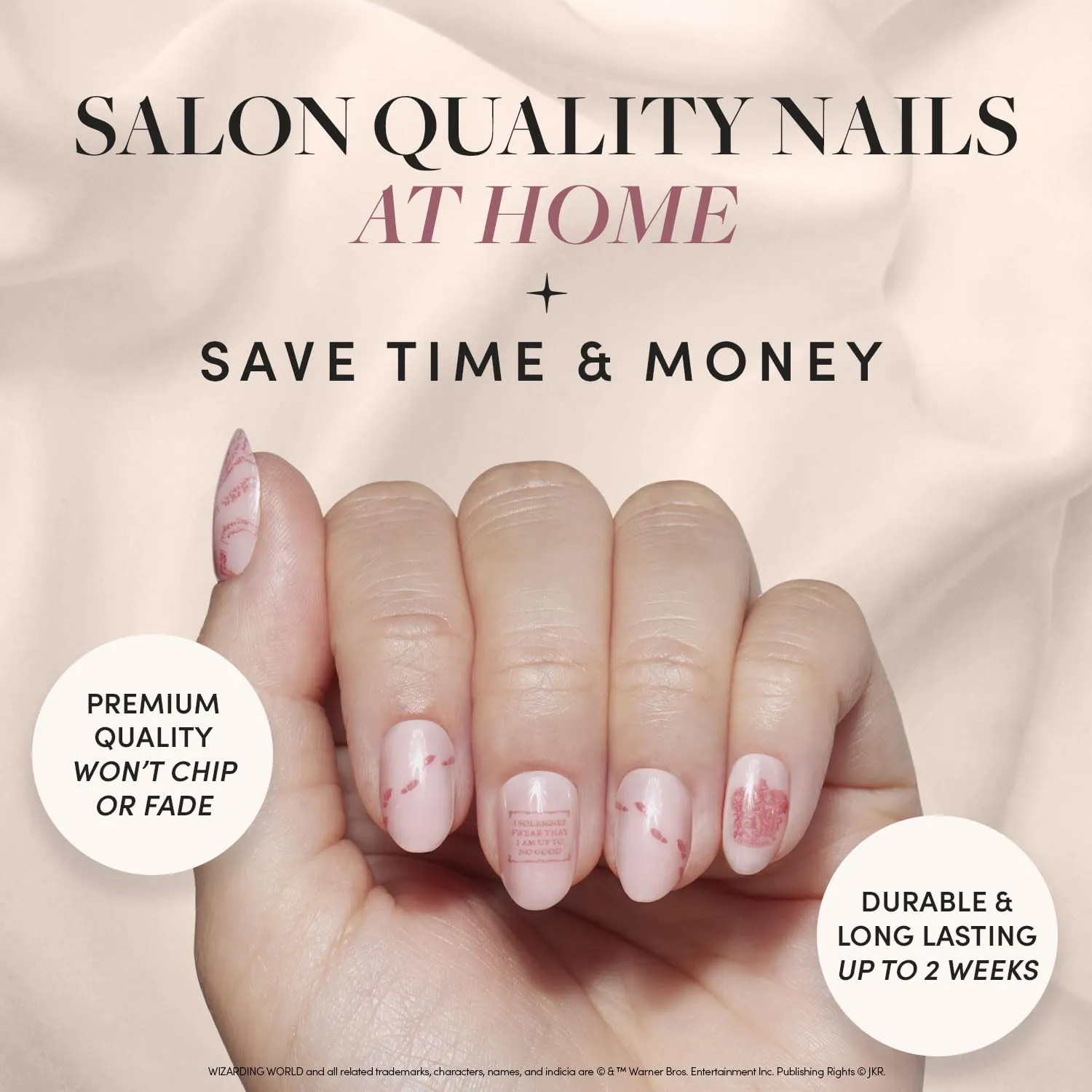 Harry Potter™ x Glamnetic Press On Nails - Marauder's Map™ | Color Changing Graphic Short Oval False Nails, Reusable Stick On Fake Nails with Glue | Salon Quality | 15 Sizes - 30 Nail Kit