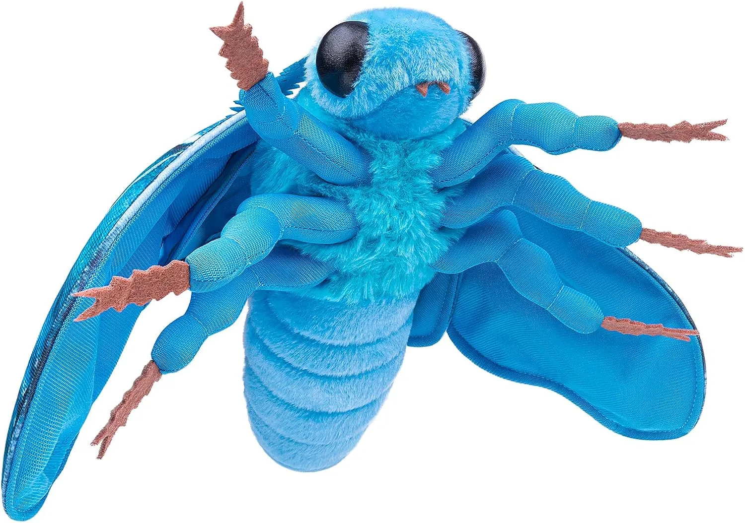 Head Hawkmoth Plush, Simulation Hawkmoth Stuffed Animals -10 inches, Moth Plushie Model Collction, for Moth Lovers, Kids,Blue,S