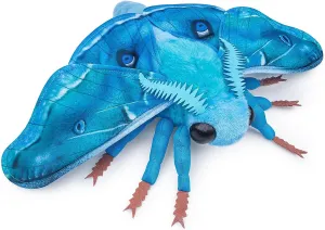 Head Hawkmoth Plush, Simulation Hawkmoth Stuffed Animals -10 inches, Moth Plushie Model Collction, for Moth Lovers, Kids,Blue,S