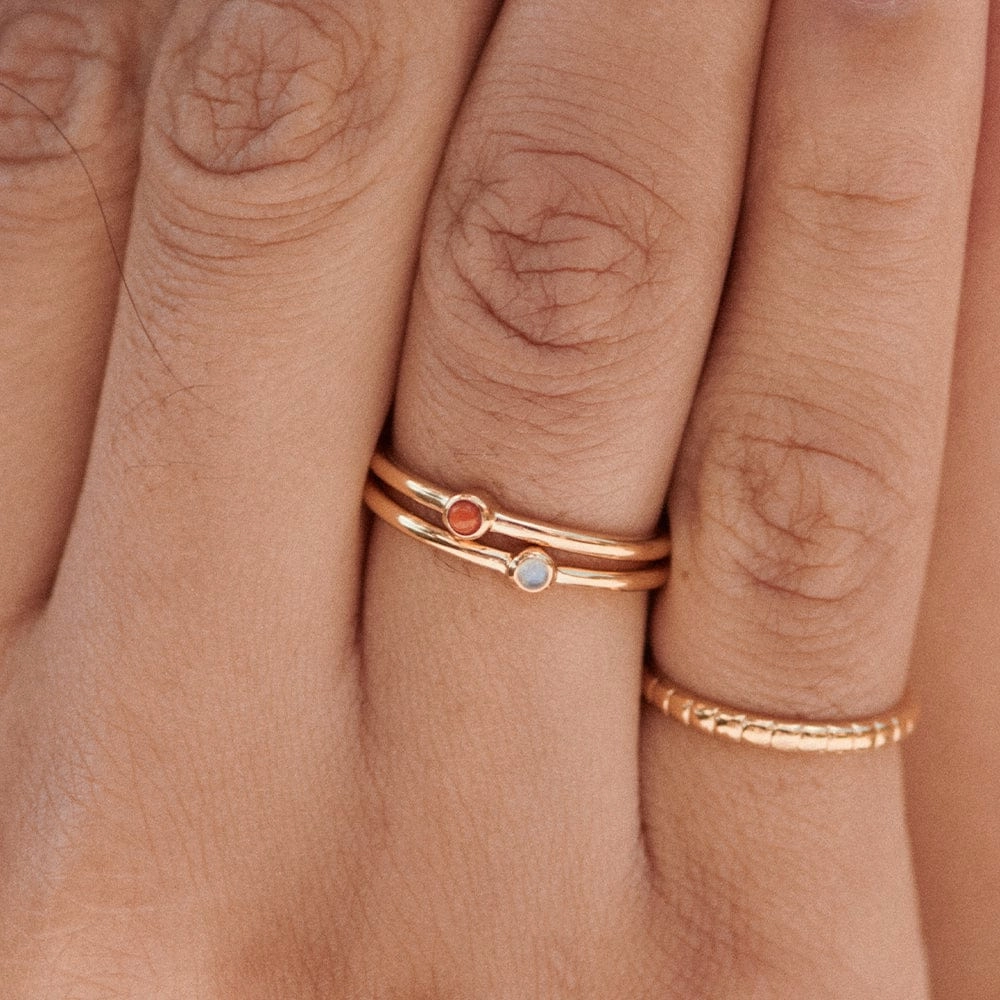 Healing Stone Ring 18ct Gold Plate