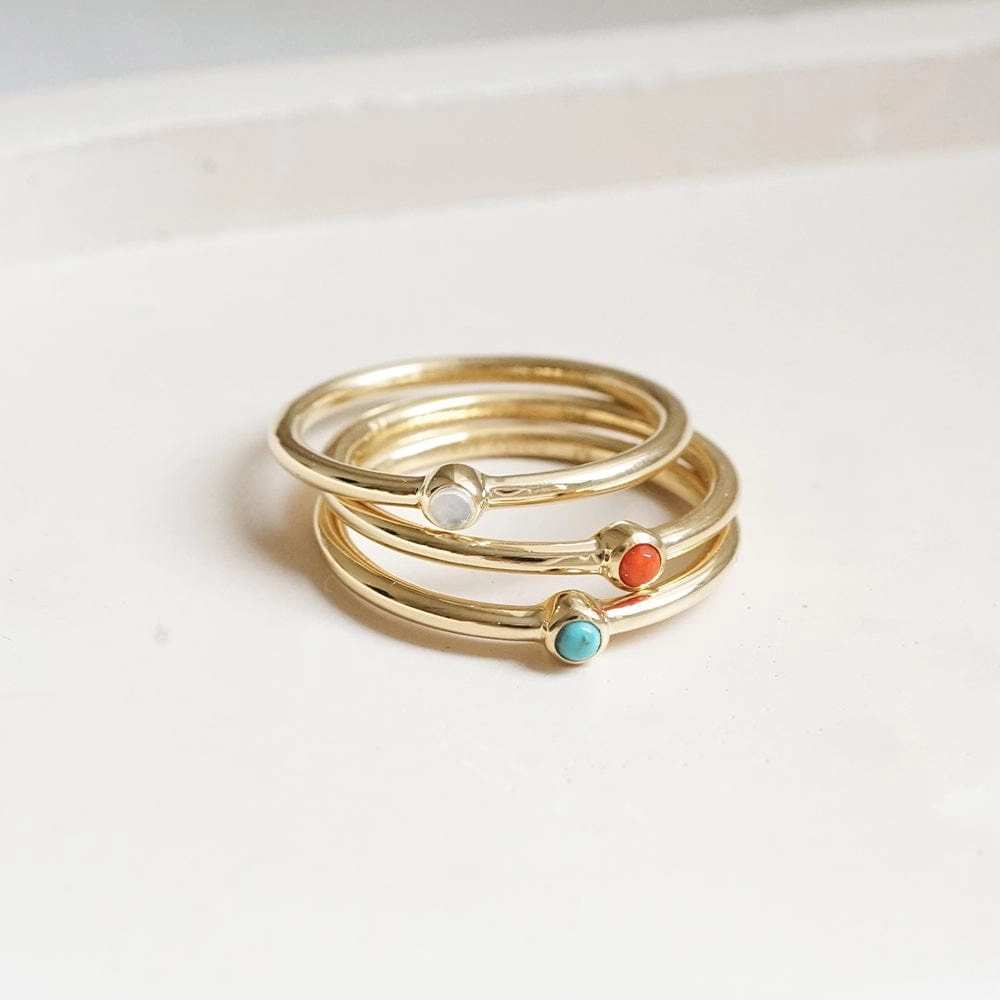 Healing Stone Ring 18ct Gold Plate