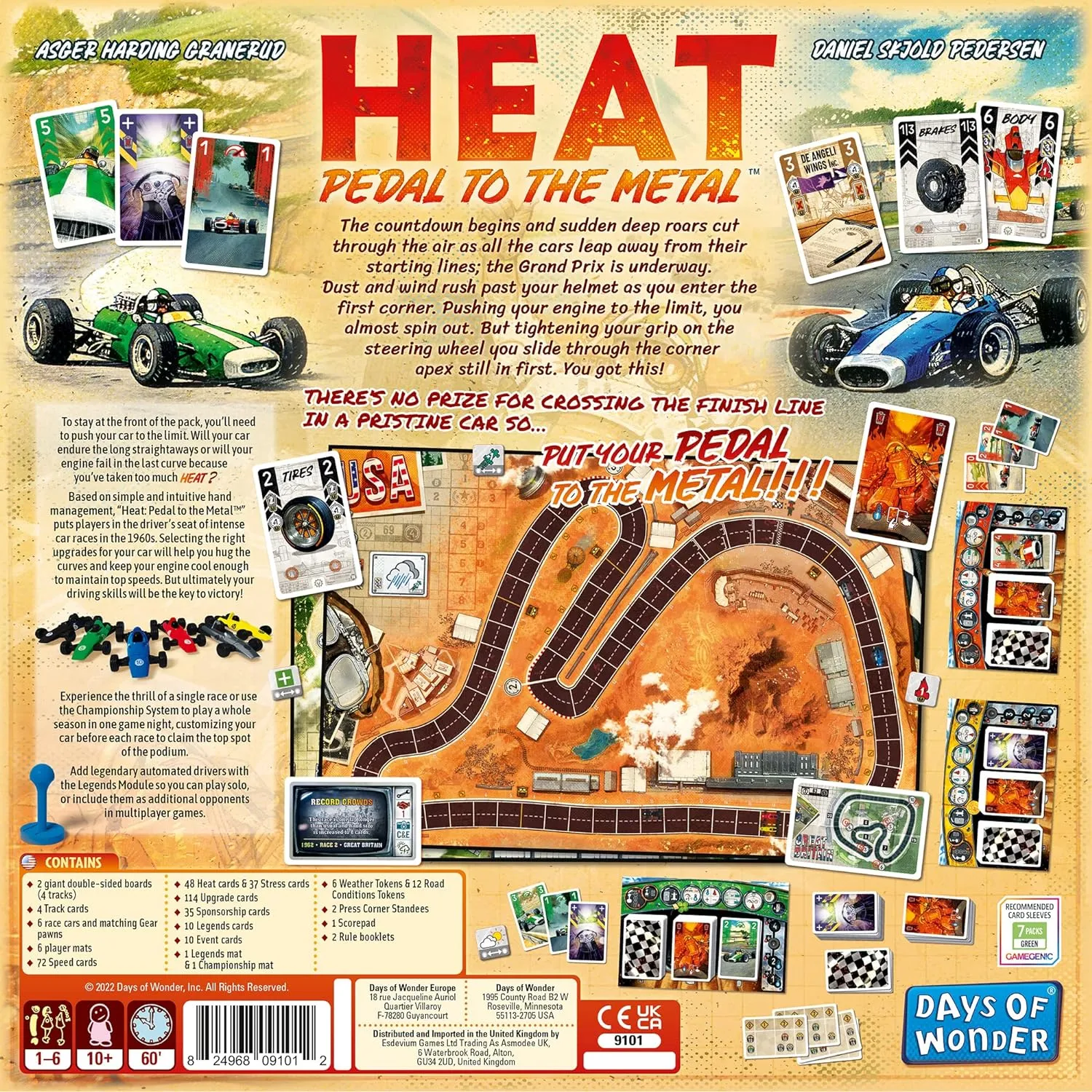 HEAT: Pedal to the Metal Board Game - Intense Car Racing and Strategy Game, Fun Family Game for Kids and Adults, Ages 10 , 1-4 Players, 60 Minute Playtime, Made by Days of Wonder