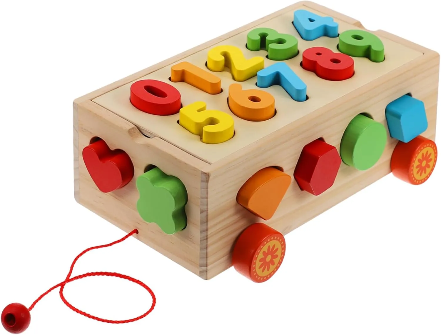 Hemoton 1Set Geometric Shapes Educational Building Blocks for Wooden Matching for Years Enhances Hand Eye Coordination Color Recognition Skills
