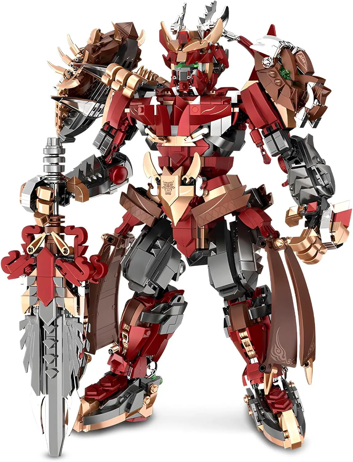 Hero Mech Building Set, MOC China Mythical Hero Xiang Yu Mech Armor Robot Model Kit, Classic Chinoiserie Mecha Collectible Display Toys Gifts for Kids Adults 12  (1650PCS)