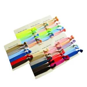 High Elastic Hair Rings 50 Pcs Solid Stretch Knot Hair Ties Ponytail Holders for Women Girls Easy Knot Design