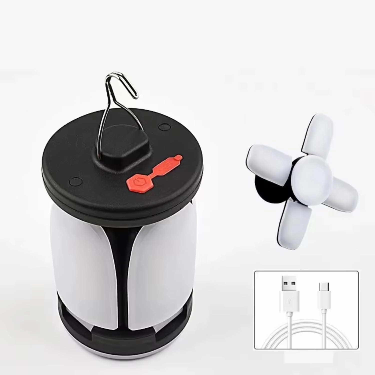 High Power Solar LED Camping Lantern Rechargeable 4500mAh 1000LM Emergency Foldable 6 Light Modes for Camping Fishing