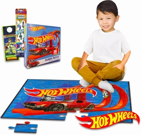 Hot Wheels Puzzle Bundle - Hot Wheels Floor Jigsaw Puzzle with 36 Pc Plus Stickers for Kids Children Adults | Hot Wheels Party Supplies