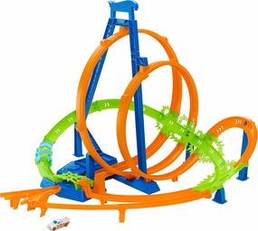 Hot Wheels Track Set, Epic Crash Dash with 5 Crash Zones, Motorized Booster and 1 1:64 Scale Toy Car, Easy Storage (Amazon Exclusive)