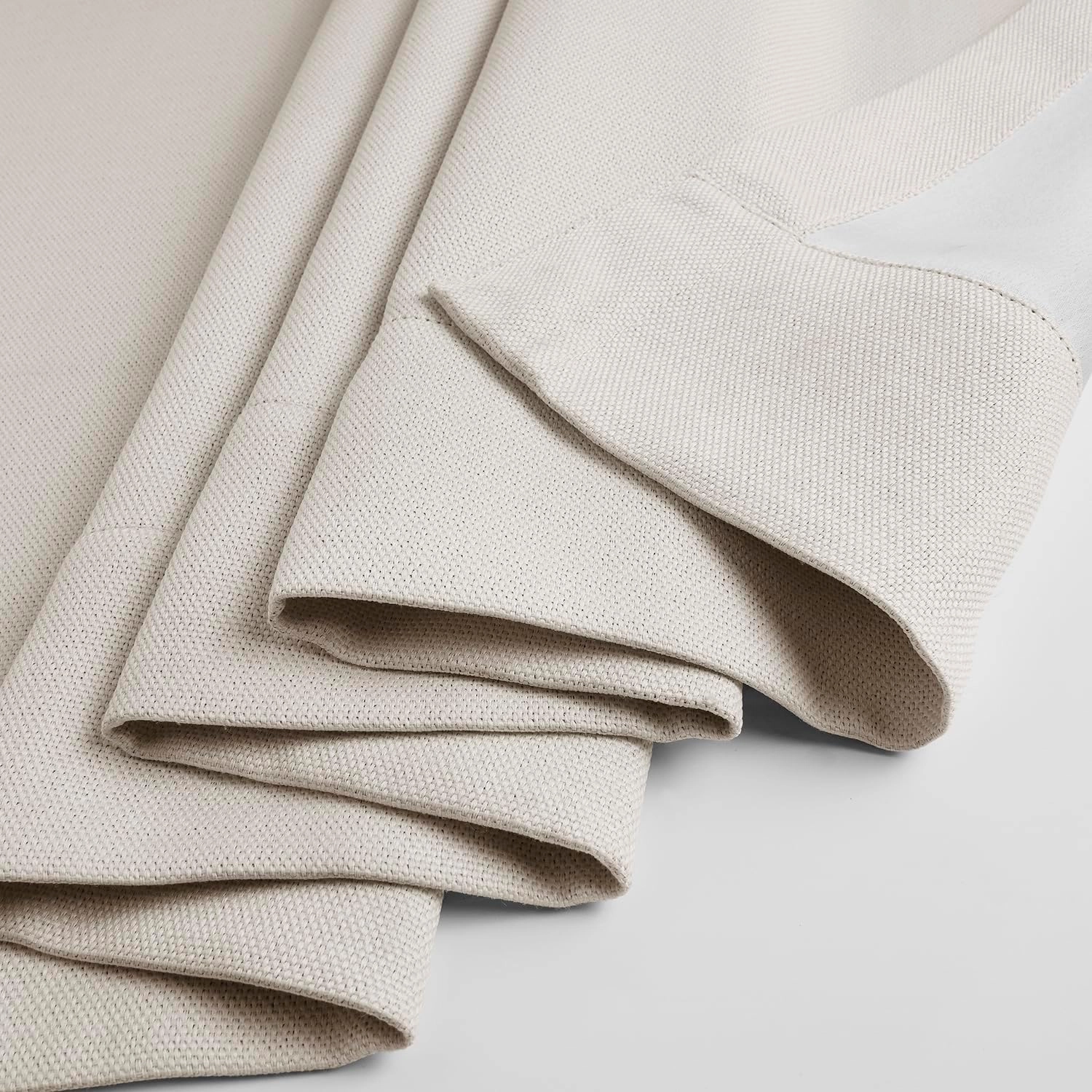 HPD Half Price Drapes - Faux Linen Curtains for Living Room (1 Panel) - 50W X 84L - Textured Room Darkening Curtains for Bedroom 84 Inches Long - Drapes for Home Decor, Birch