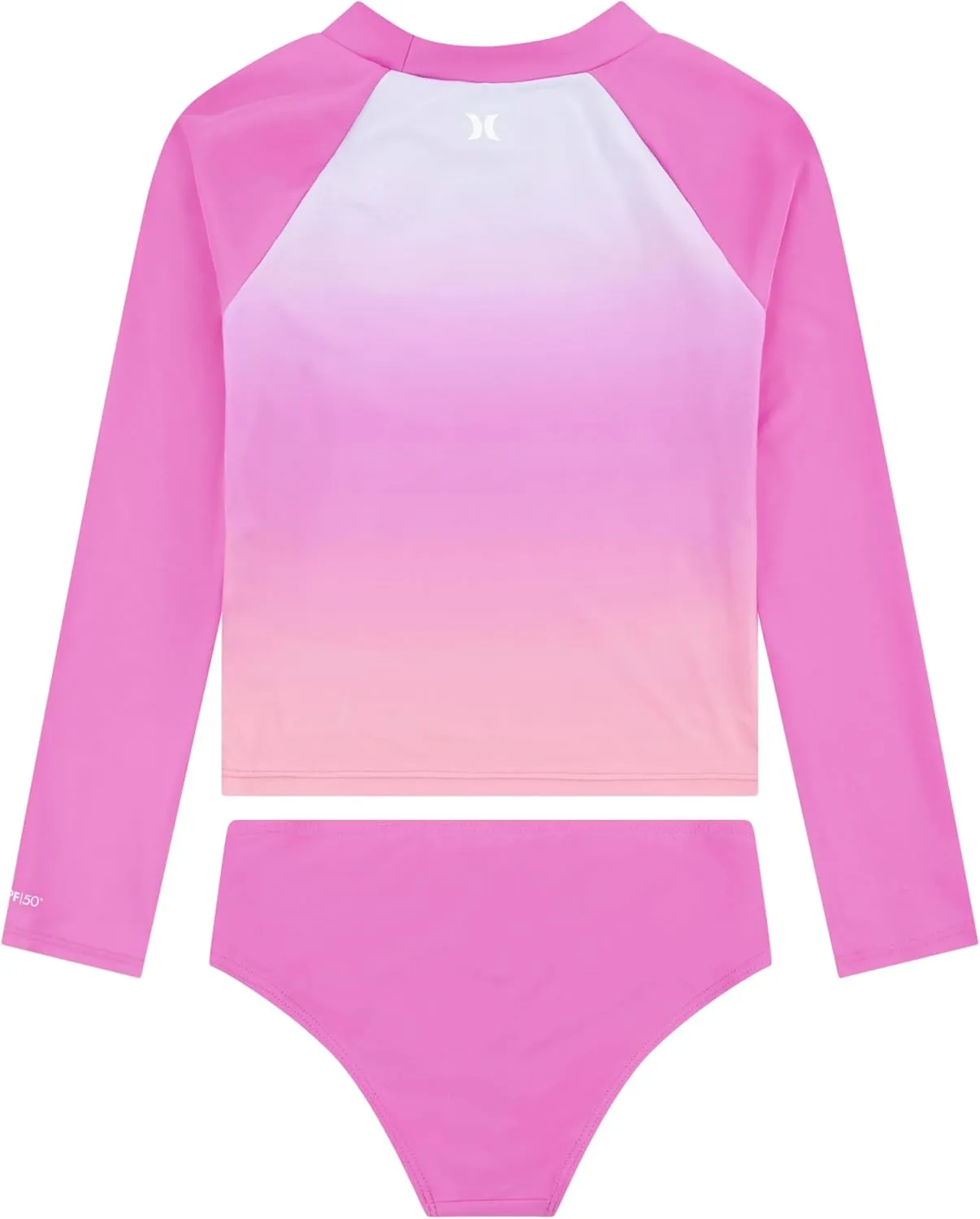 Hurley Girls Long Sleeve Rash Guard 2-Piece Swimsuit