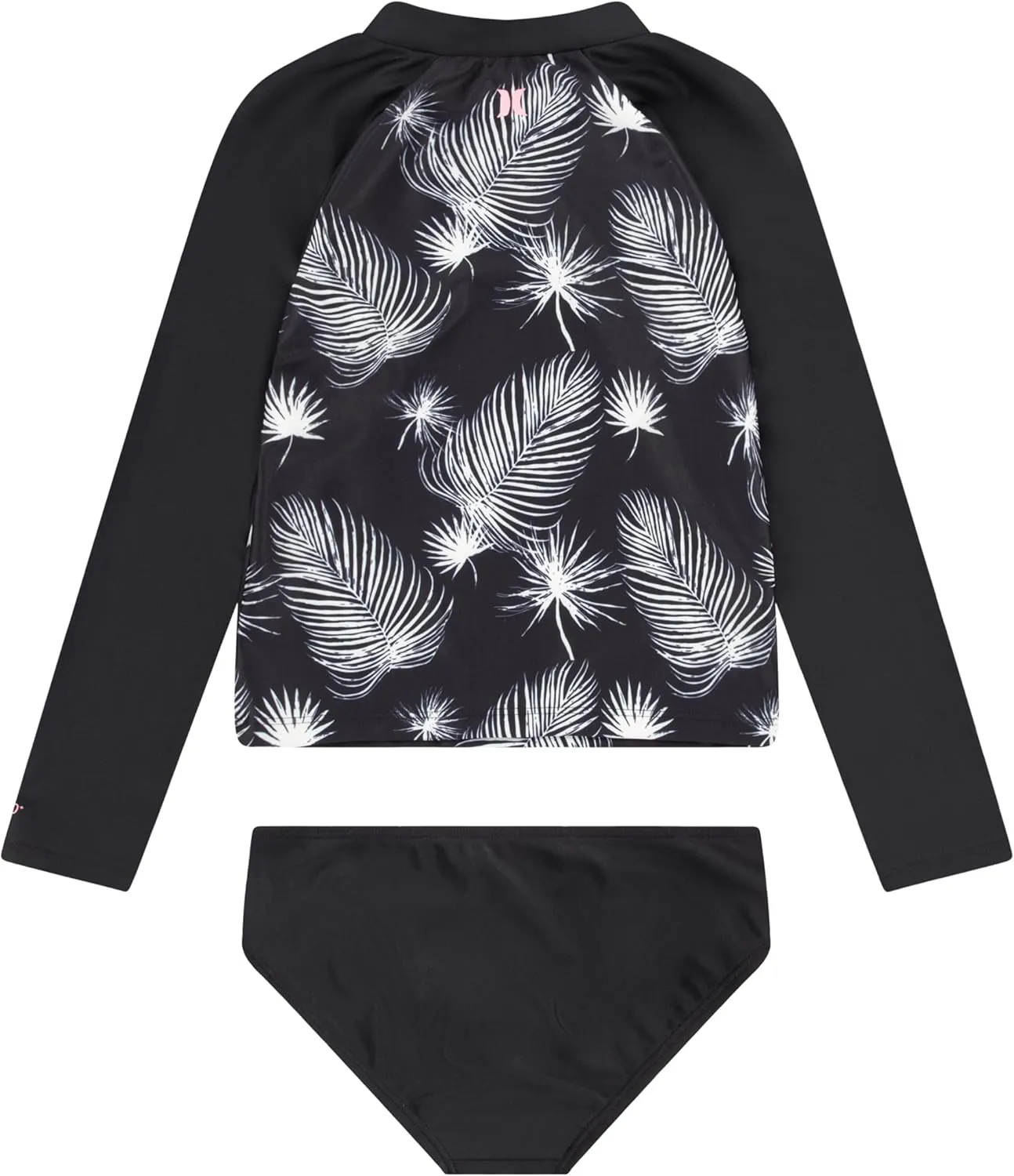 Hurley Girls Long Sleeve Rash Guard 2-Piece Swimsuit