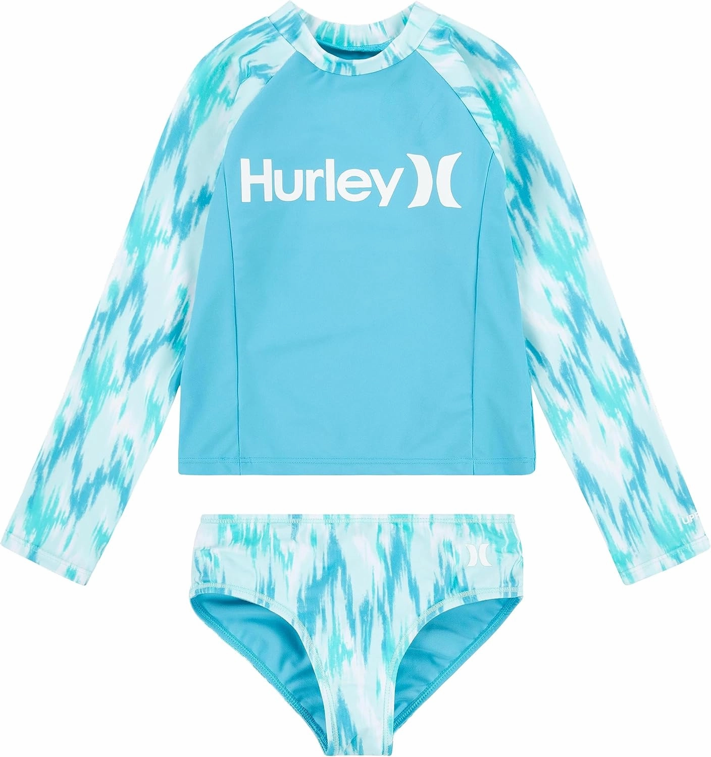 Hurley Girls' Long Sleeve Rash Guard Swimsuit