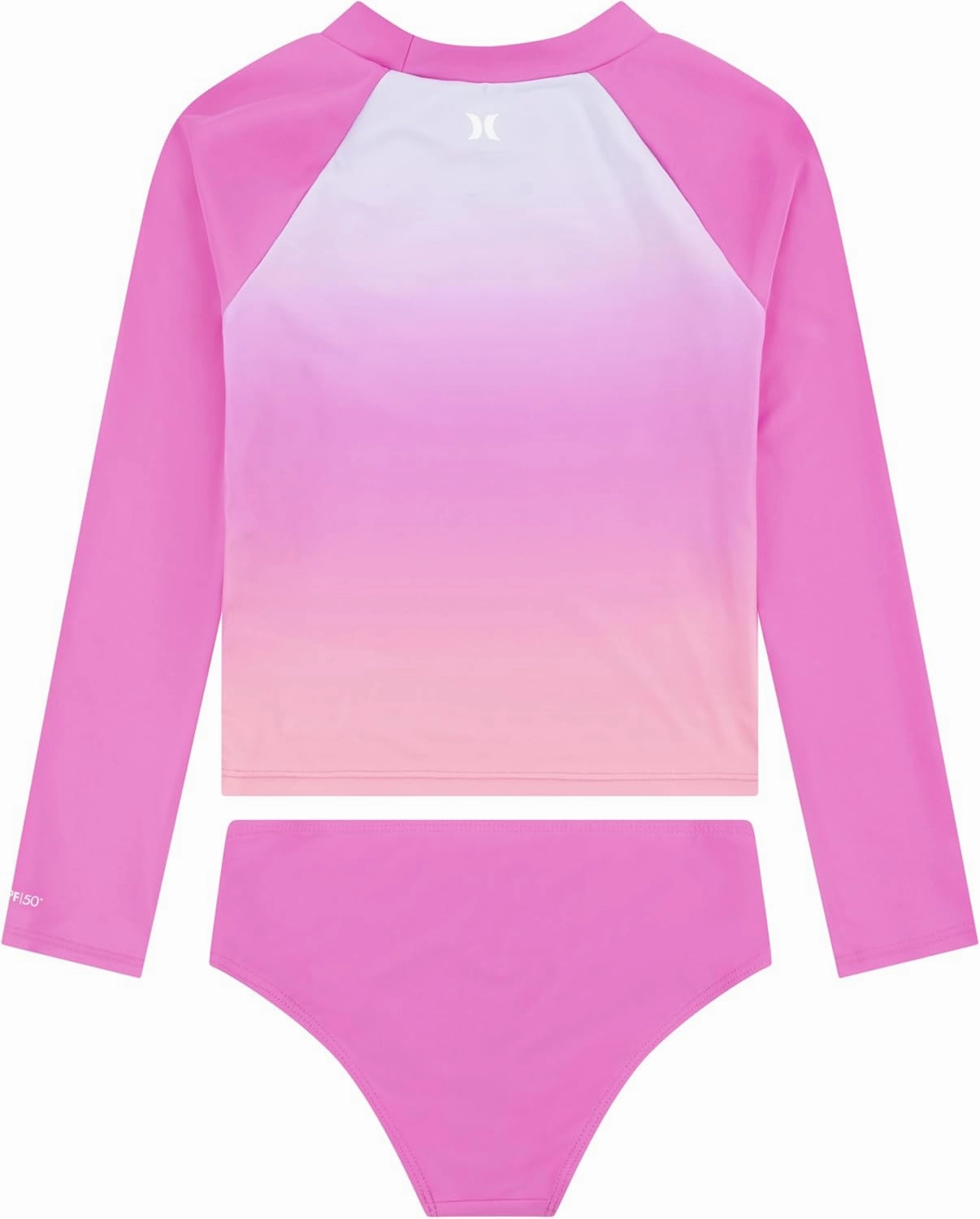 Hurley Girls Long Sleeve Rash Guard 2-Piece Swimsuit