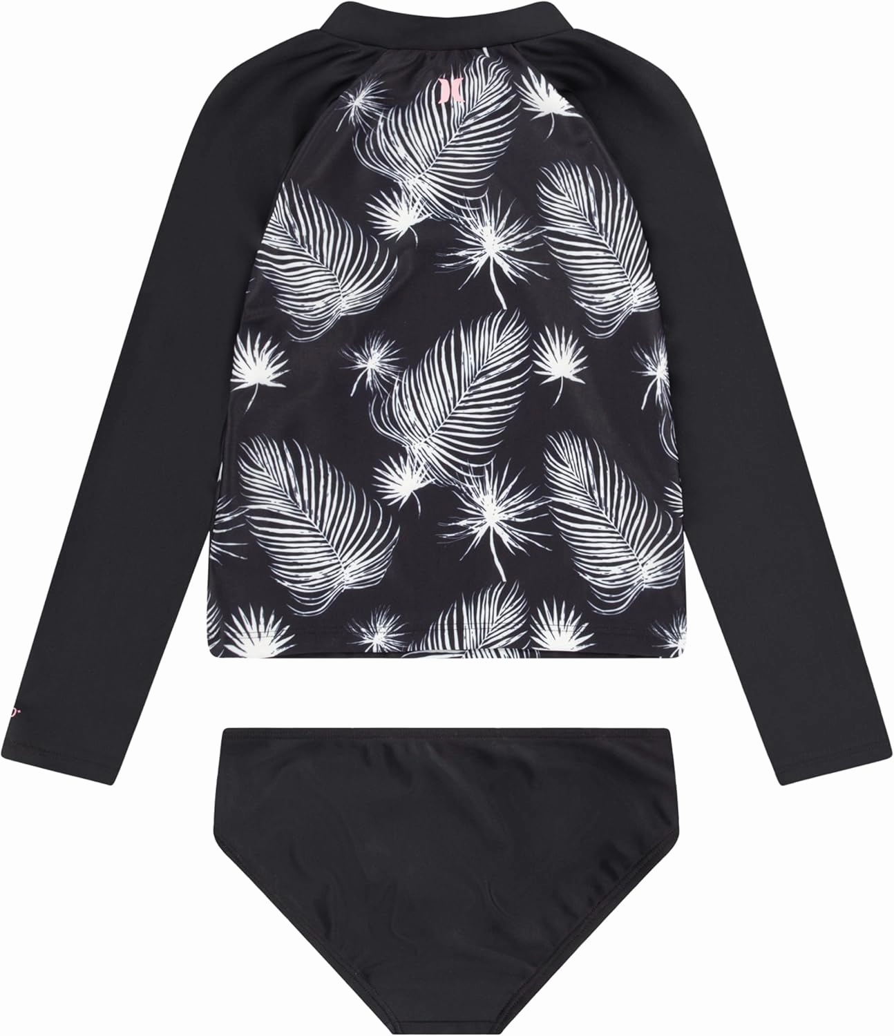 Hurley Girls Long Sleeve Rash Guard 2-Piece Swimsuit