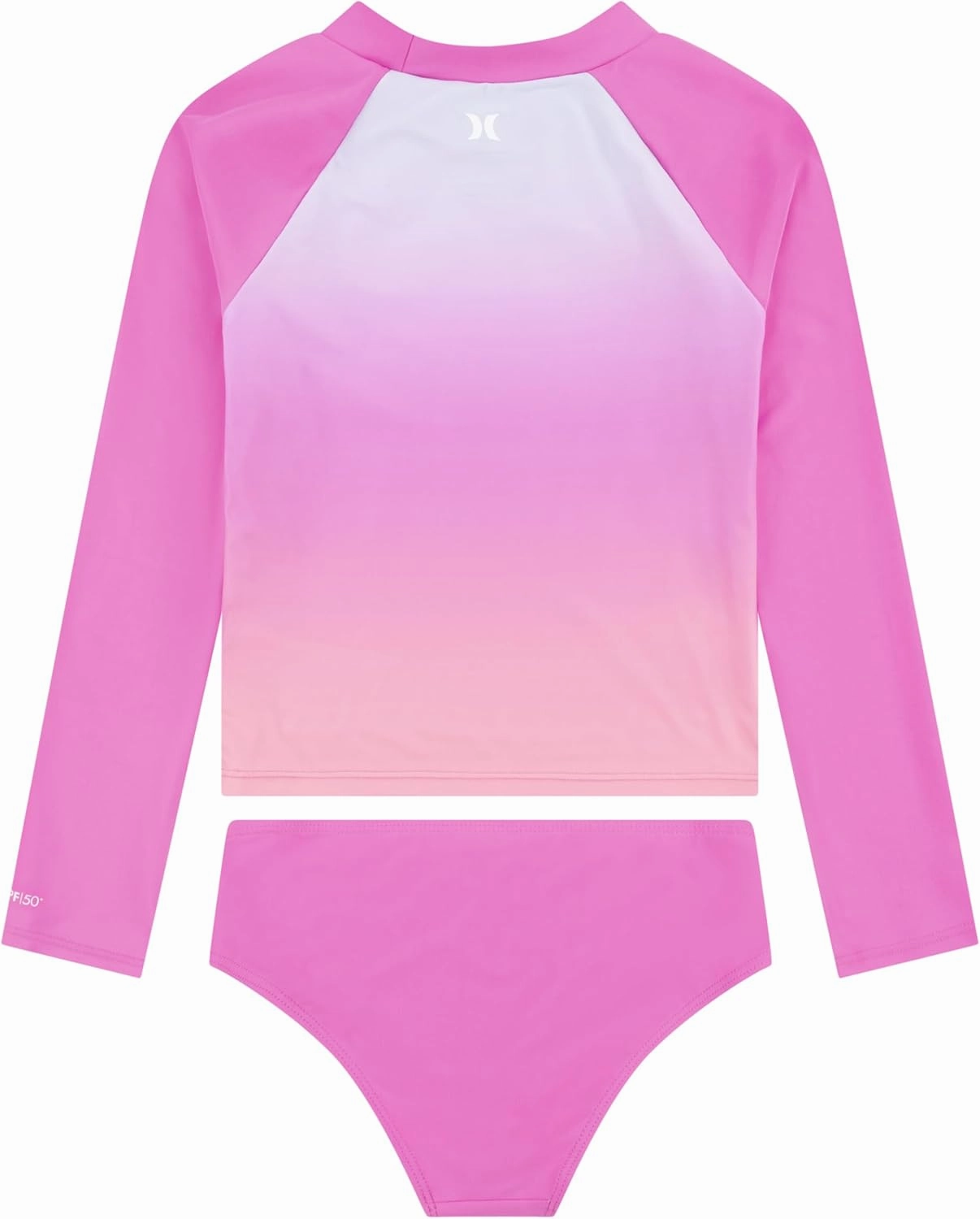 Hurley Girls Long Sleeve Rash Guard 2-Piece Swimsuit