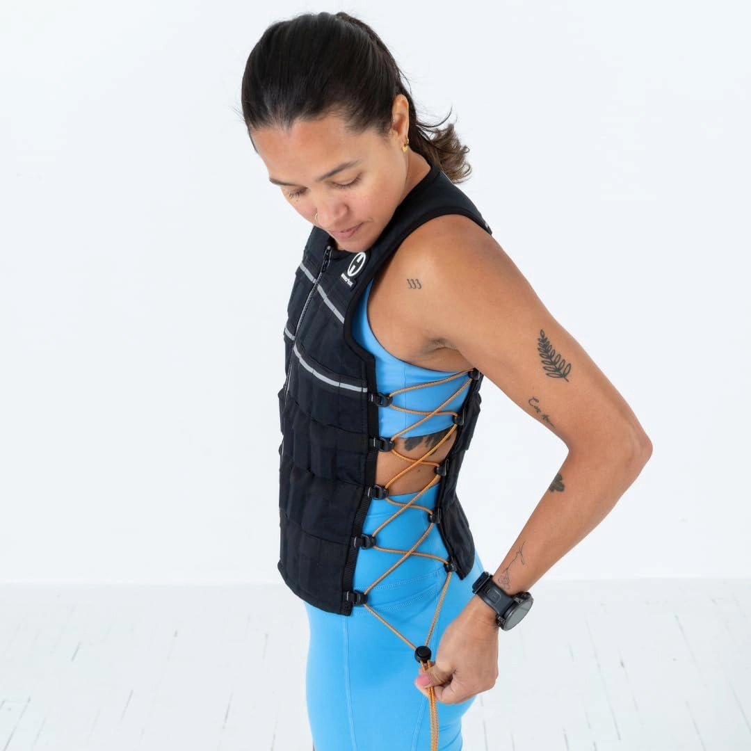 Hyperwear Hyper Vest ELITE Fully Adjustable Weight Vest - Stretch CORDURA® Fabric Zipper Thin Steel Weights - Weighted Vests for Running, Strength, Endurance, Walking - Sizes S, M, L, XL
