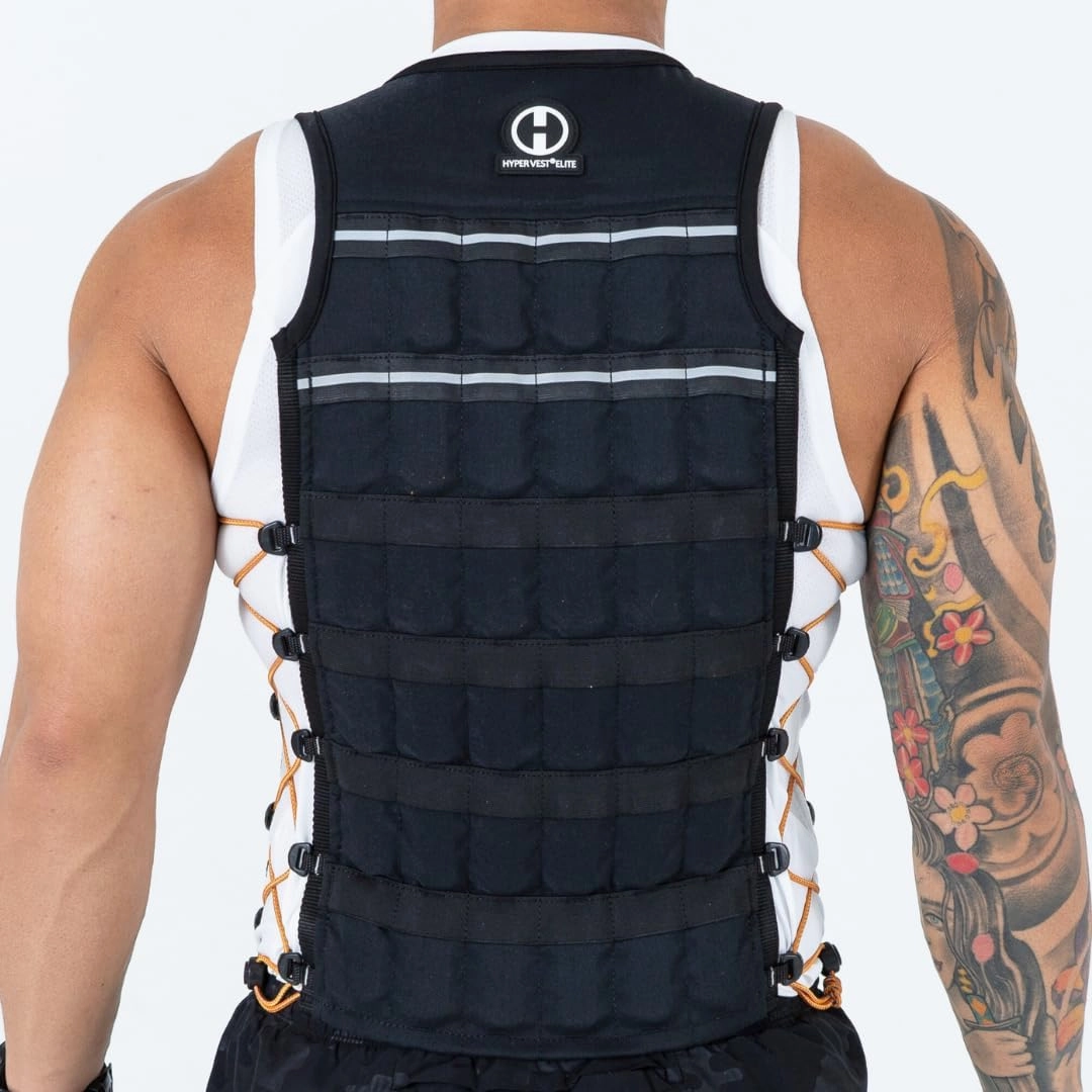 Hyperwear Hyper Vest ELITE Fully Adjustable Weight Vest - Stretch CORDURA® Fabric Zipper Thin Steel Weights - Weighted Vests for Running, Strength, Endurance, Walking - Sizes S, M, L, XL