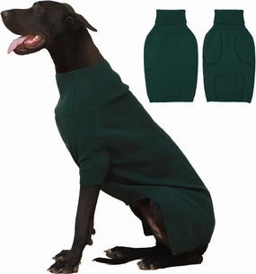 IECOii Extra-Large Dog Sweater 4XL,Christmas Dog Sweaters for Extra Large Dogs Girl Boy,Turtleneck Knitted Knitwear for Pet,Easy On Doggie Sweatshirt Dog Sweater for Doberman,Great Dane(Green,XXXXL)