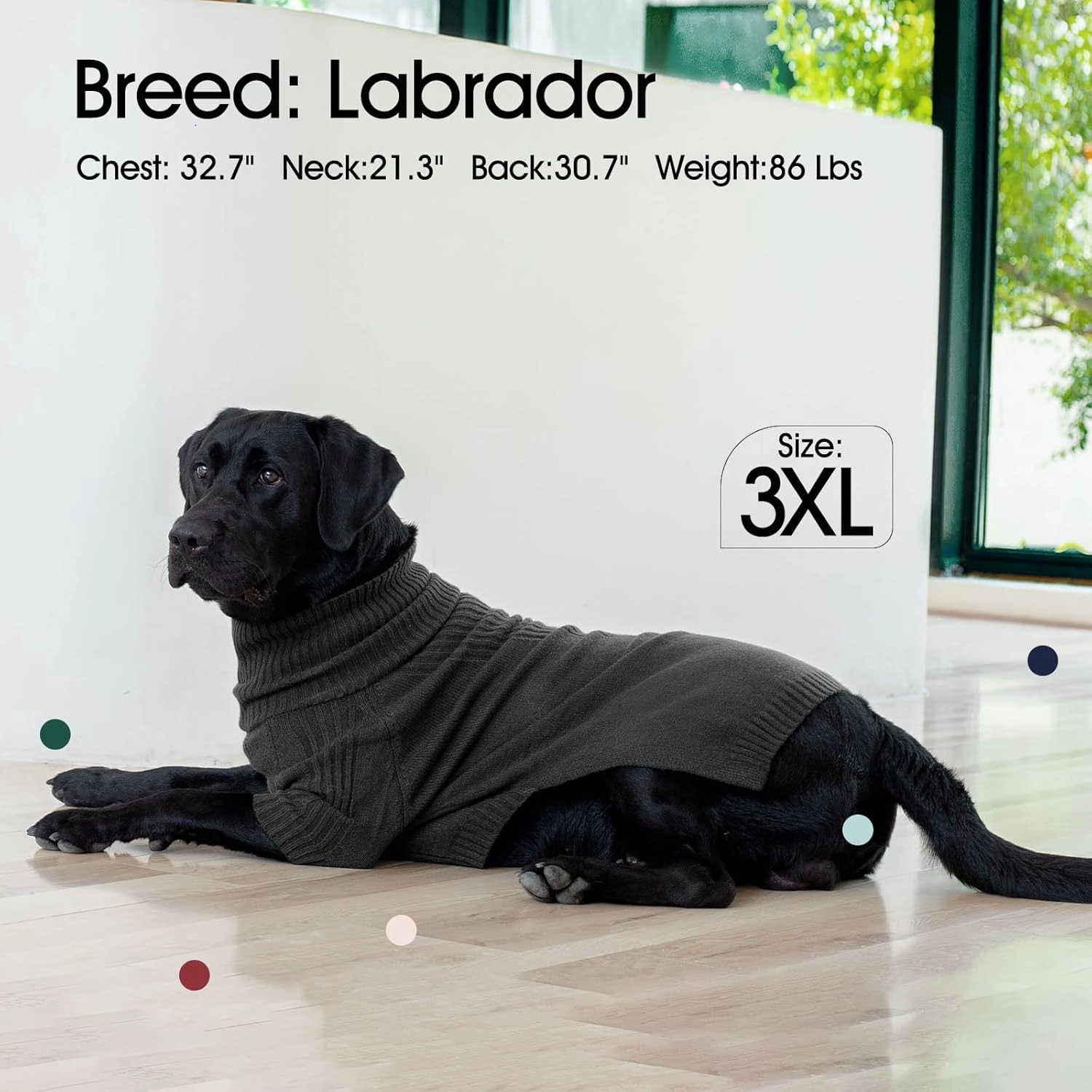IECOii XXL Dog Sweater,Knit Big Dog Sweater Christmas,Pet Turtleneck Doggy Sweatshirt for Extra Large Dogs boy Girl,Large Size Dog Cold Weather Outfit English Bulldog Clothes for Winter,(Grey XXL)