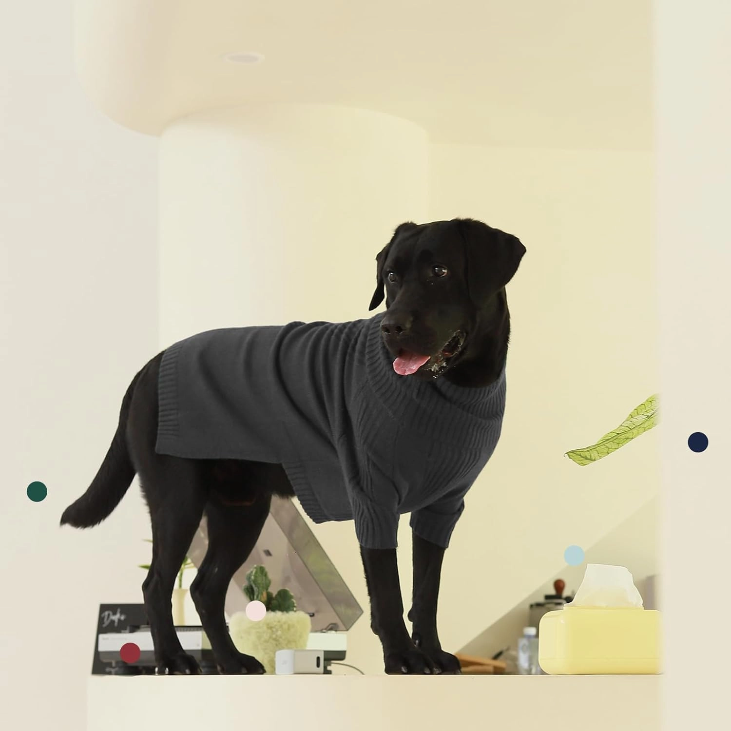 IECOii XXL Dog Sweater,Knit Big Dog Sweater Christmas,Pet Turtleneck Doggy Sweatshirt for Extra Large Dogs boy Girl,Large Size Dog Cold Weather Outfit English Bulldog Clothes for Winter,(Grey XXL)