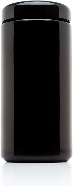 Infinity Jars Classic Black Glass Jar 1 Liter (34 fl oz) Ultraviolet Airtight Smell Proof Refillable Container Screw top Jar for Long term storage Coffee, Spices, Dried Goods Jar for Kitchen 10 Pack