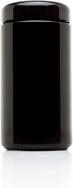 Infinity Jars Classic Black Glass Jar 400 ml (13.53 fl oz) Ultraviolet Airtight Smell Proof, Refillable Screw Top Container for Long-Term Storage of Coffee, Spices, Tea, Dried Goods, Kitchen Jar