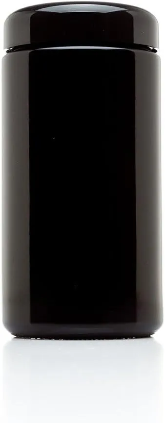 Infinity Jars Classic Black Glass Jar 400 ml (13.53 fl oz) Ultraviolet Airtight Smell Proof, Refillable Screw Top Container for Long-Term Storage of Coffee, Spices, Tea, Dried Goods, Kitchen Jar