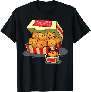 InGENIUS Funny Cat Owner Shirts & Gifts Kitten Nuggets Food Pun Cat Lover Gift Chicken Nuggets Unisex-Adults T-Shirt Black Small