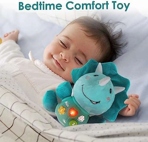 iPlay, iLearn Baby Dinosaur Musical Toys, Newborn Boys Gift, Soft Dino Plush Stuffed Animal, Infant Light Music Time, 1st Easter Basket Shower Stuffers for 0 1 2 3 6 9 12 18 Month 1-3 Yrs Toddler Girl