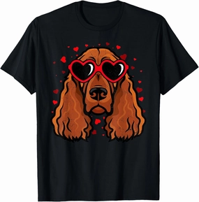 Irish Setter Valentine Cute Dog Sunglasses Lovers T-Shirt