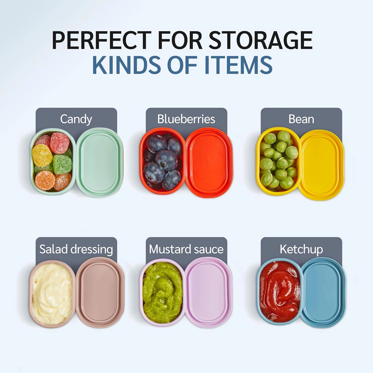 ISSEVE 6Pcs/Set Nesting Silicone Food Storage Containers with Lids, BPA Free Reusable Meal Prep Silicone Containers Lunch Box Bento Box Set (33.8oz, 20oz, 10oz, 6.7oz, 1.3oz) (Grey)