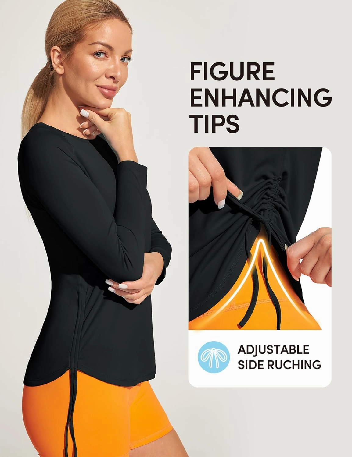 IUGA Rash Guard for Women UPF 50  Long Sleeve Sun Shirts Swim Shirts for Women Lightweight UV Protection Shirts Hiking Tops