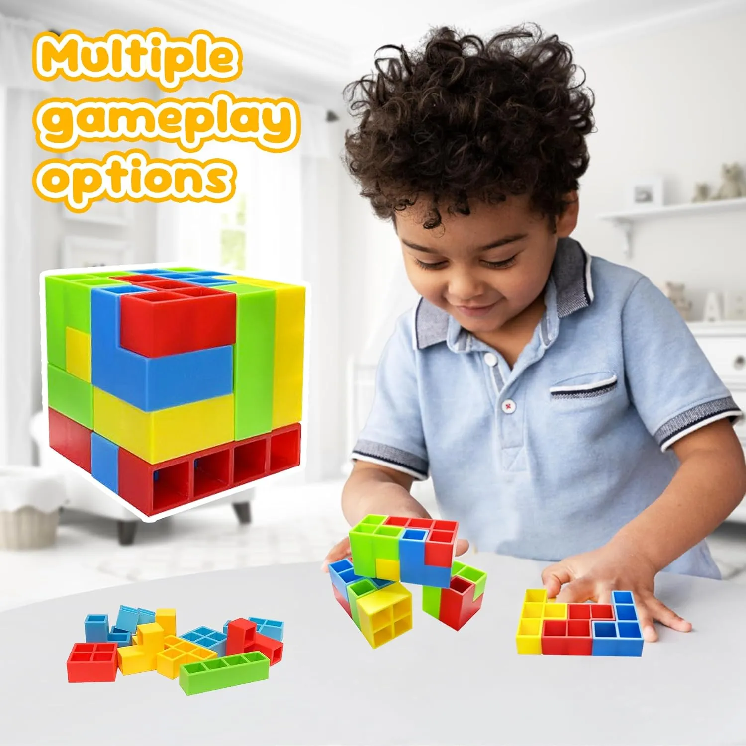iYuePeng 48Pcs Dinosaur Stack Attack Building Balance Game, Swing Stack Board Game with Cards for Kids Age 3 , Drop The Pile of Blocks Toys for Kids & Adult, 2 Players, Family, Parties, Travel