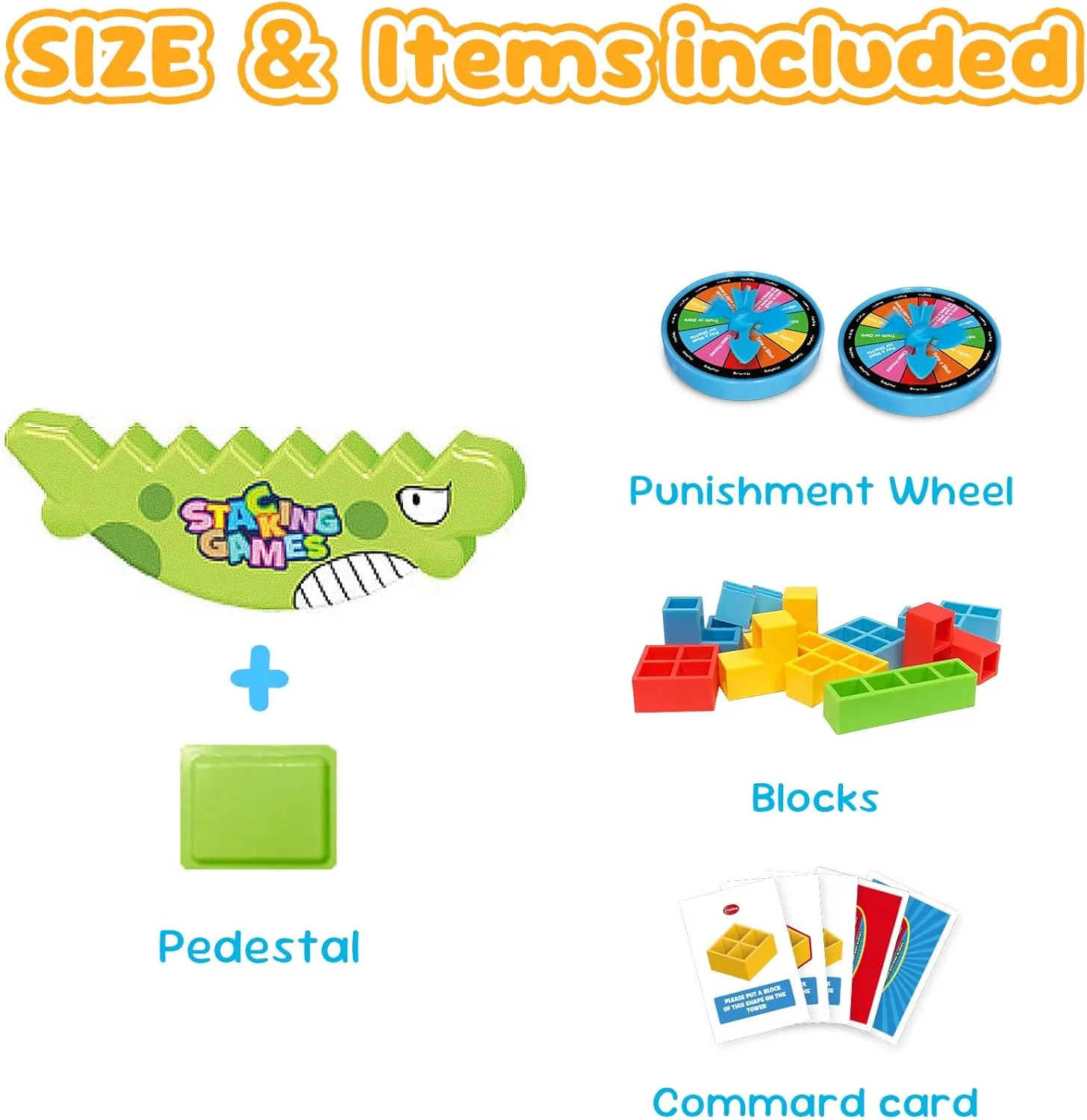 iYuePeng 48Pcs Dinosaur Stack Attack Building Balance Game, Swing Stack Board Game with Cards for Kids Age 3 , Drop The Pile of Blocks Toys for Kids & Adult, 2 Players, Family, Parties, Travel