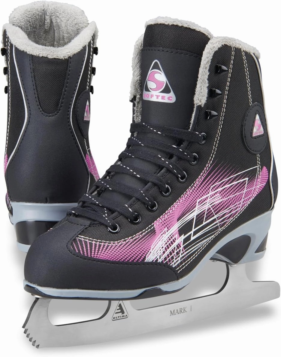 Jackson Ultima Rave RV2001 Girl's Figure Ice Skates Softec, Color: Black/Purple, Size: Kids, Toddler Medium 10
