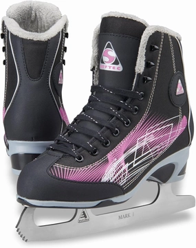 Jackson Ultima Rave RV2001 Girl's Figure Ice Skates Softec, Color: Black/Purple, Size: Kids, Toddler Medium 10