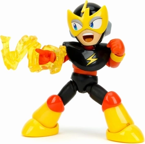 Jada Toys Mega Man 4" Elec Man - 1:12 Scale Action Figure, Wave 2 – Over 15 Points of Articulation, Alternate Hands & Head, Lightning Bolt Accessory