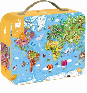 Janod 300 Piece Giant World Map Puzzle – Ages 7  - J02656