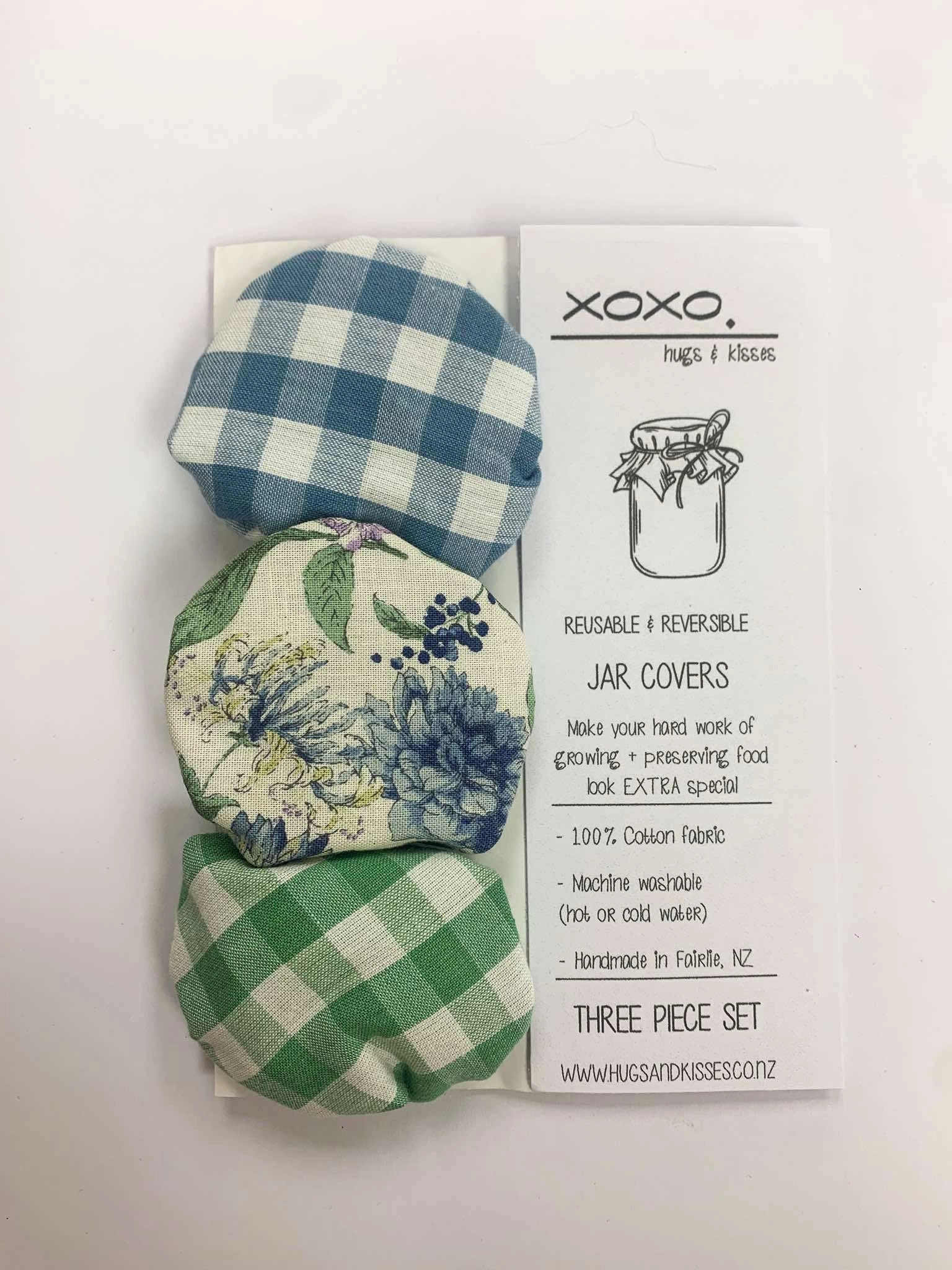 Jar Covers - Blue Gingham/Flowers/Green Gingham
