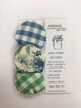 Jar Covers - Blue Gingham/Flowers/Green Gingham