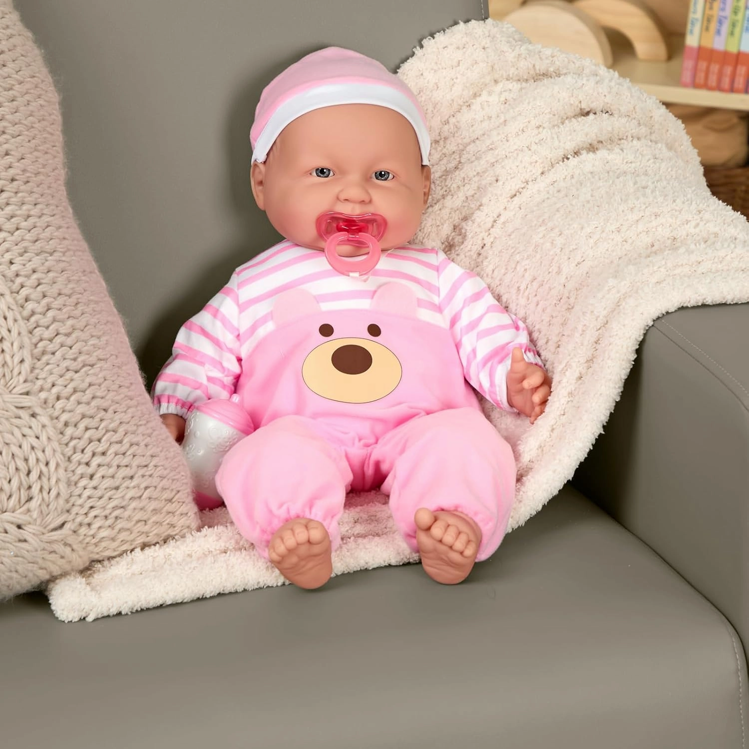 JC Toys ‘Lots to Cuddle Babies’ 20-Inch Pink Soft Body Baby Doll and Accessories Designed by Berenguer, Pink - caucasian