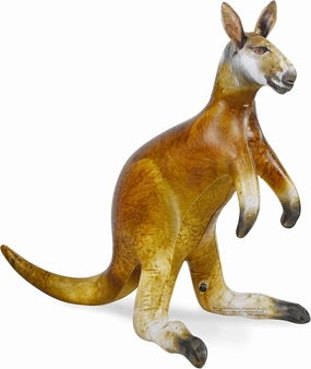 Jet Creations 40" Long/30 Tall Inflatable Kangaroo, Lifelike Blow-Up Aussie Joey Toy for Pool Fun, Home Decor, Photo Prop, Wildlife Safari Theme, Realistic Down Under Adventure, 1 pc