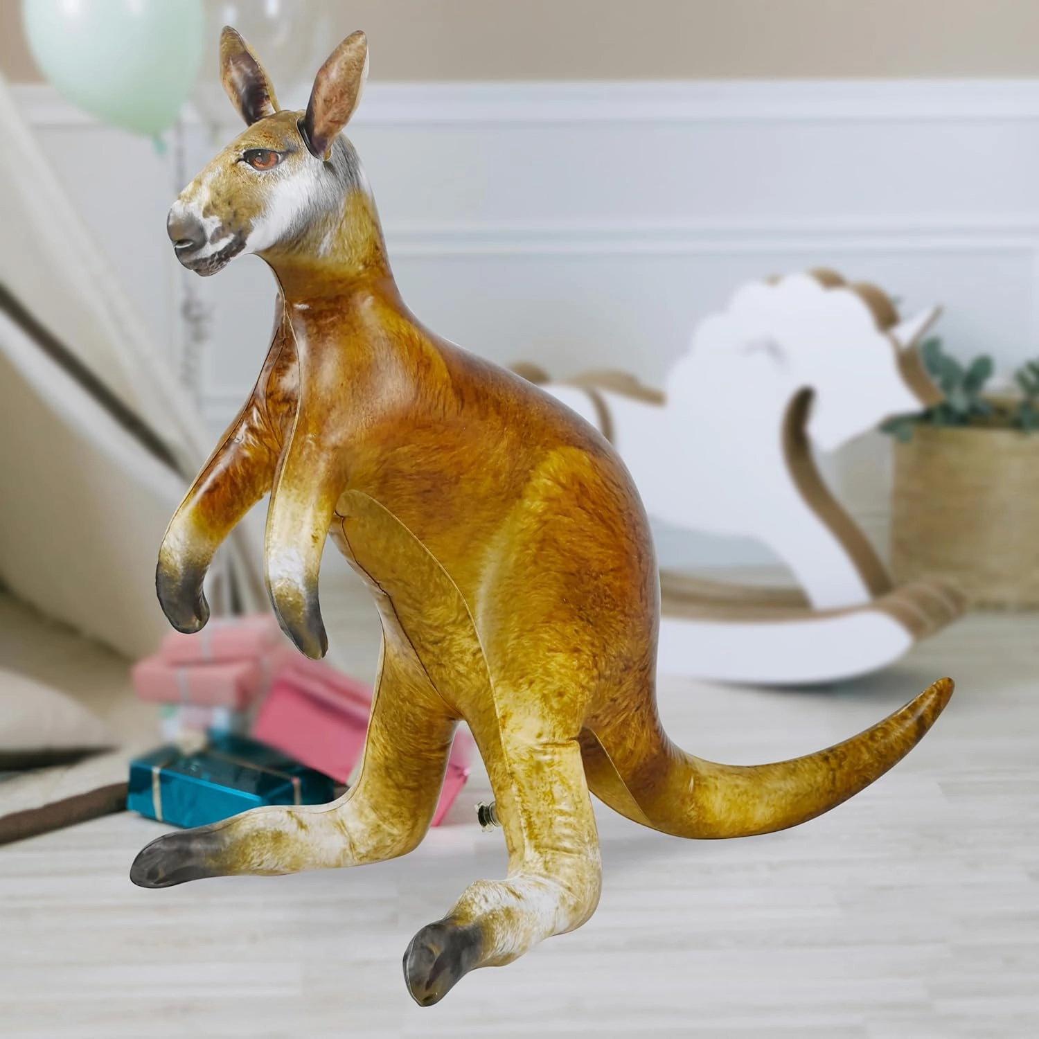 Jet Creations 40" Long/30 Tall Inflatable Kangaroo, Lifelike Blow-Up Aussie Joey Toy for Pool Fun, Home Decor, Photo Prop, Wildlife Safari Theme, Realistic Down Under Adventure, 1 pc