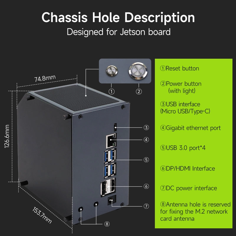 Jetson MINI CUBE NANO Case support Jetson NANO/Orin NANO SUPER/Orin NX SUPER/Xavier NX/TX2 NX