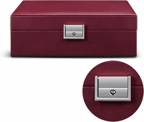 Jewellery Box Decorative Jewelry Box Large Leather Jewelry Organizer Storage Case with Two Layers Display for Earrings Bracelets Rings Watches Jewelry Box Accessory Organizers (Color : Red) (Red)