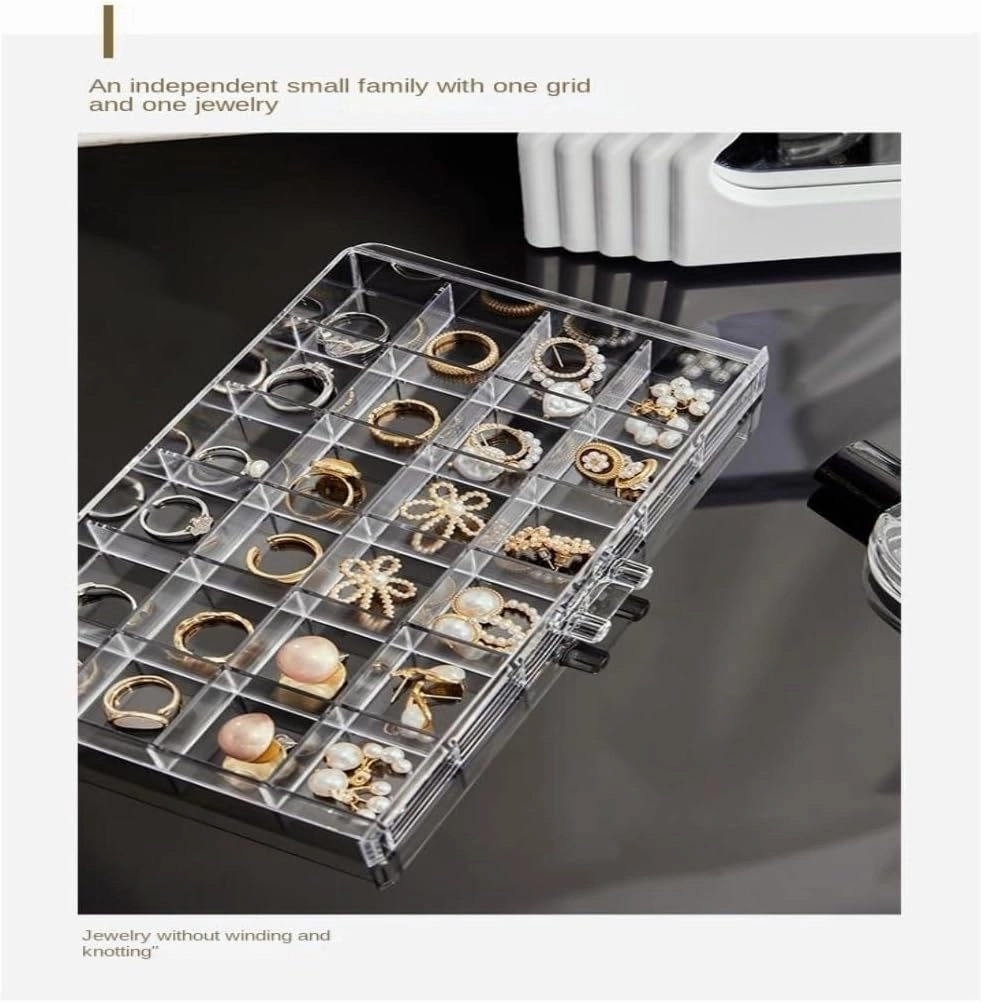 Jewelry Box Transparent Jewelry Storage Box, Multi-layer Large Capacity, Drawer-type Jewelry Box For Rings, Earrings, Necklaces jewlery box