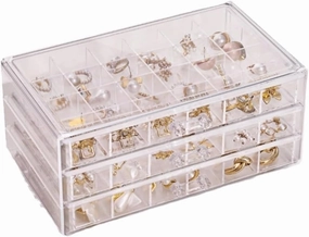 Jewelry Box Transparent Jewelry Storage Box, Multi-layer Large Capacity, Drawer-type Jewelry Box For Rings, Earrings, Necklaces jewlery box