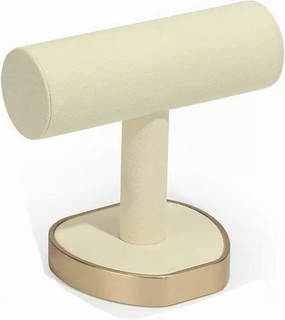Jewelry Display Rack Velvet Watch Display Stand Off-White Beige Bracelet Watch Organizer Display Stand T-bar Jewelry Bracelet Display Jewelry Display Stand