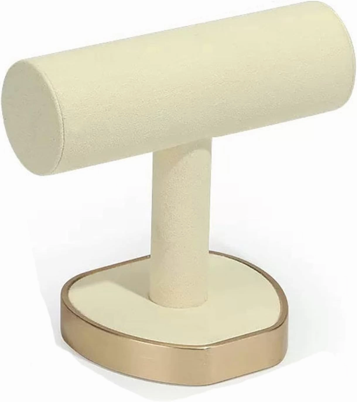 Jewelry Display Rack Velvet Watch Display Stand Off-White Beige Bracelet Watch Organizer Display Stand T-bar Jewelry Bracelet Display Jewelry Display Stand